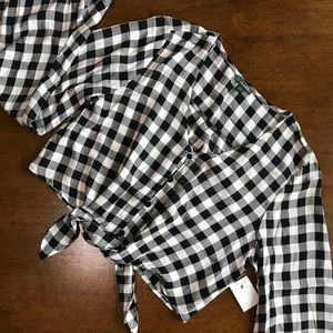 Checkered Longsleeve crop top